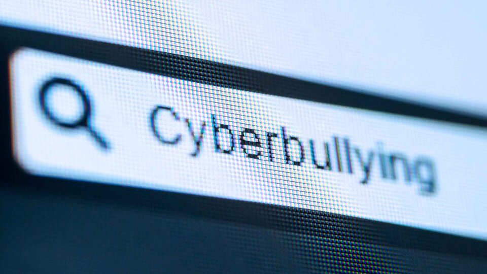 Cyberbullying typed in a search box