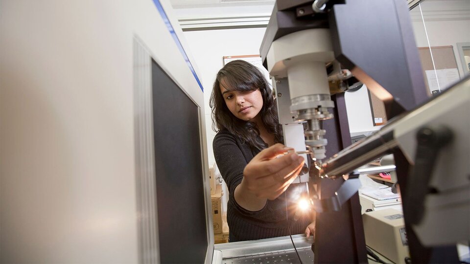 student in bio tech lab