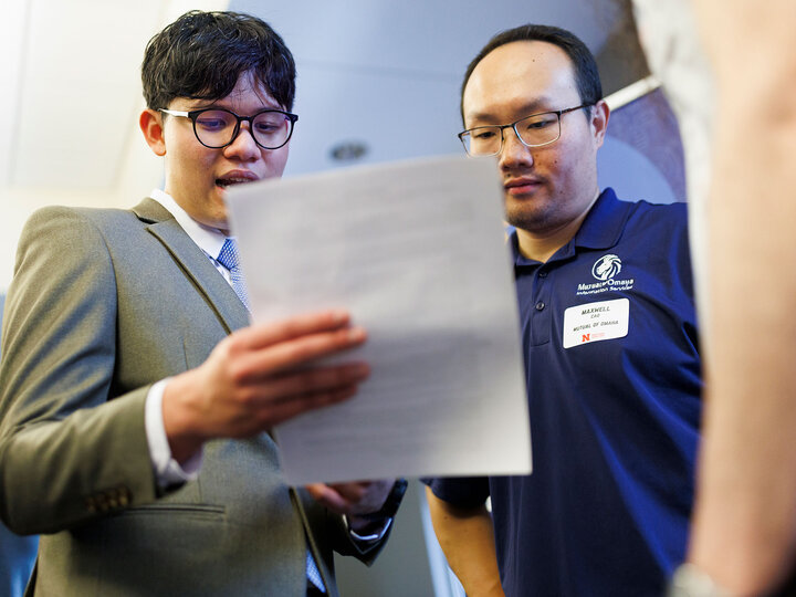 Raikes Design Studio held a job fair in the Gaughan Center where students meet the clients in a job fair environment. 